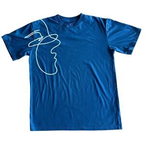 Bench Teal Blue 100% Combed Cotton Graphic Face Outline T-Shirt M